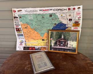 River Rat Rob Map. $10. Framed photo of "Our Lady of Blind River". $20. Small Silver-Framed Anniversary Print $5