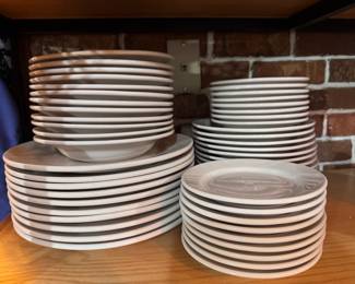 American White ITI China ("Roma" pattern) commercial dinnerware collection. Entire set.  $75. 