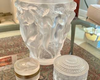 Both Lalique powder boxes are sold.