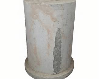 Lot #125 - Huge Industrial Style Faux Cement Cylinder Column Pedestal with Textured Surface
