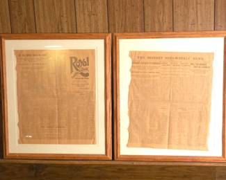 Lot #145 - Antique 1900 The Deseret Semi-Weekly News Framed Historic Newspaper Articles