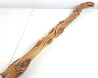 Lot #81 - Hand-Carved Native Style Diamond Willow (Salix) Wood Walking Stick with Unique Natural Detailing