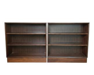 Lot #155 - Vintage Wooden Bookshelves - Adjustable Shelving Unit, Classic Wooden Storage