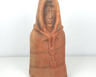 Lot #78 - Vintage Terracotta Inuit Eskimo Figure Sculpture Handcrafted Art