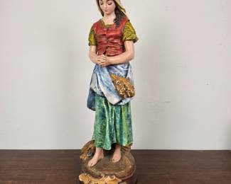 Lot #19 - Ruth of Moab Hand-Painted Figurine Detailed Biblical Statue