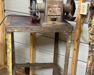 Craftsman bench grinder on metal stand
