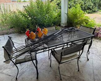 Wrought iron table and chairs