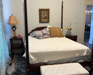 Baker carved poster bed, queen size
