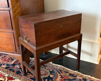 Antique writing box on stand