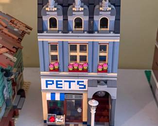 The left half of the classic LEGO Creator Expert Pet Shop (set #10218), a retired 2,032-piece modular building released in 2011.