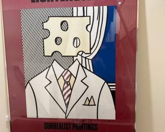 Roy Lichtensteins "Surrealist Paintings" Cheesehead Poster  Signed 1978