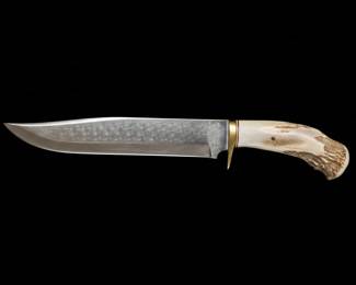 Ken Richardson Custom HandForged Stag Handle Bowie Knife