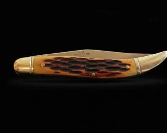 Vintage Amber Jigged Bone Folding Pocket Knife