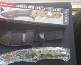 USMC Scorching Sands G Recurve Fixed Blade Knife