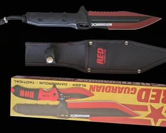 Red Guardian Tanto Fixed Blade and Pocket Knife Set