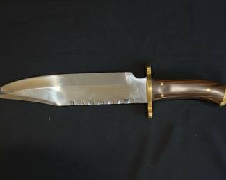 Custom Bowie Knife with Serrated Spine