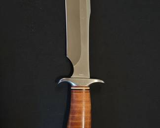Taiwanmade Stacked Leather Handle Bowie Knife