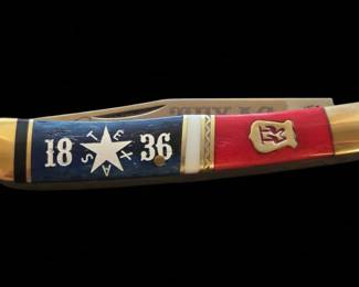 Kissing Crane Texas Independence Commemorative Folding Pocket Knife