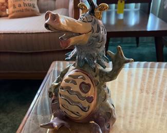 2000 Blue Sky Corp Heather Goldminc Dragon Votive Tealight Candle Holder Statue