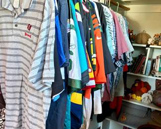 Sports team jerseys and shirts, and other short sleeve shirts