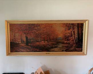 2. Very Large Vintage Robert Wood Mid-Century Painting 1959 Autumn Leaves.