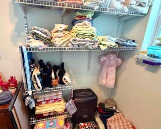 Linens, holiday tablecloths, scraps of material
