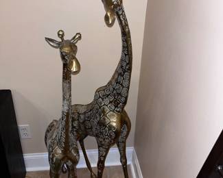 Large Brass giraffes