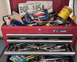 Tool chest with lots of hand tools
