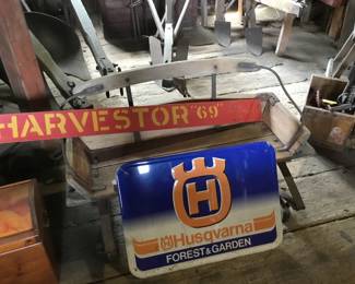 7.  Wagon seat and signs