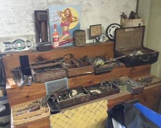 203.  Tools and wooden boxes