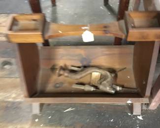 74.  Wooden magazine rack, hand tools