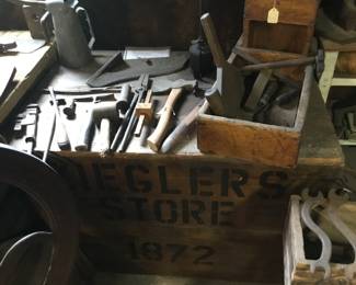 65.  Large chest, some hand tools