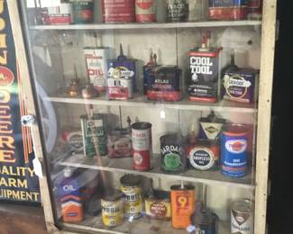 67.  Collection of small oil cans