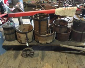 21.  Grain measures, various sizes 