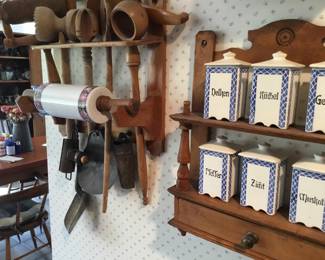 Kitchen tools and rack, spice cabinet  397