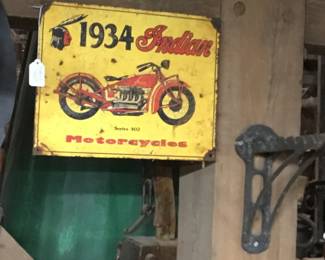 83.  1934 Indian motorcycle sign