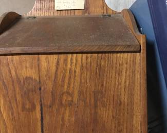 212.  Oak sugar box with hinged lid