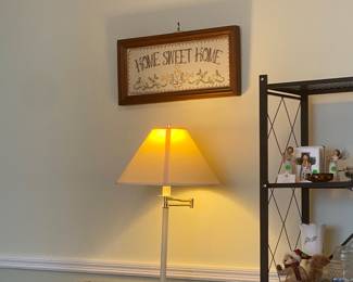 Hand stitched, wall, art, TV tables, lamp, decor