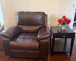 Oversized Ashley leather chair- reclines!