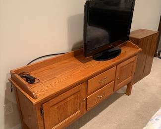 Console table and tv