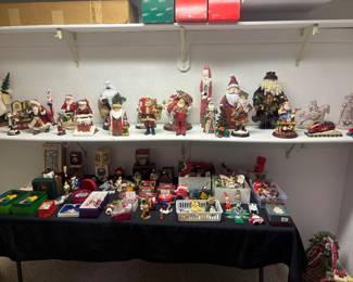 Lots of Santa’s and good holiday ornaments 