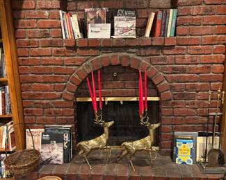 Mid century deer and stag brass