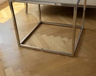 the RH Nicholas Marble Square Side Table designed for RH by Van Thiel