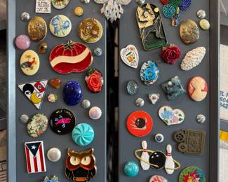 Magnets sold for $1-$2 each - made with all vintage components sold at the thrift