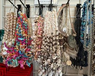 vintage deadstock shell necklaces $8 each (4+ only $5 each) + special costume jewelry priced out individually
