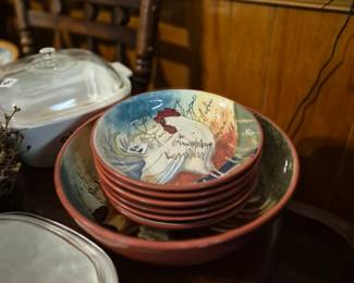 Susan Winget Le Rooster Pasta Set