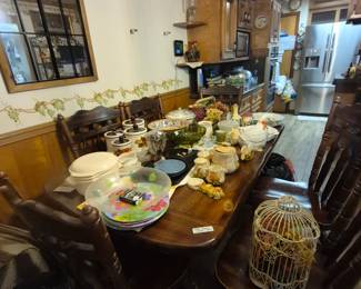 Solid Wood Dining Table & Chairs, Kitchenware, Mirror