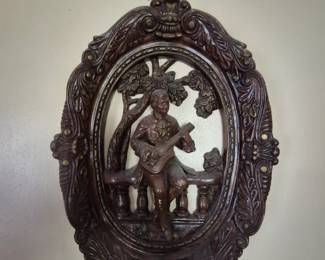 Chalkware Oval Wall Plaque