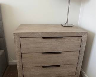 Contemporary 3-Drawer Nightstand with Mitered Frame Design