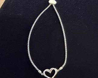 Vera Wang Sterling Silver Heart Bracelet